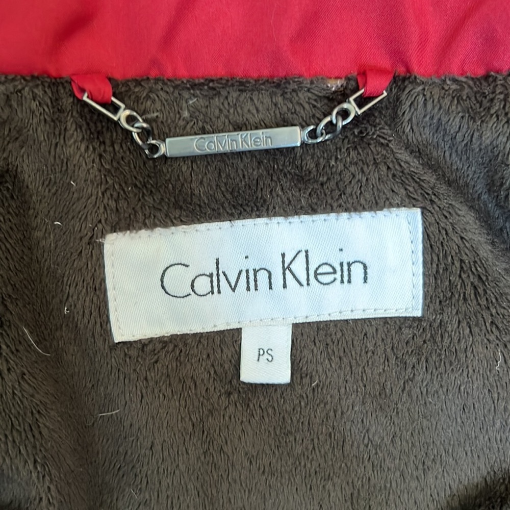 Calvin Klein Womens Full Zip Duck Down Red Puffer Coat Jacket PS - Picture 7 of 15